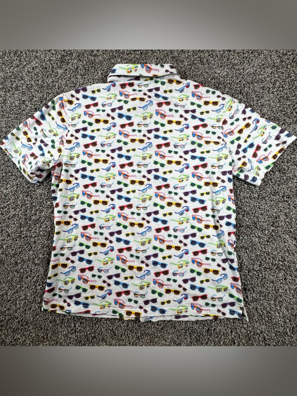 Michael's Swimwear Mens XL Sunglasses Print Cotton Short Sleeved Button Up Shirt - Picture 3 of 7